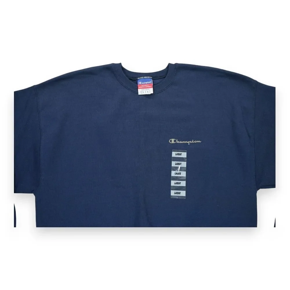 Vintage 90s NWOT Champion Sweatshirt Mens Size Large Blue Cotton‎ Blend